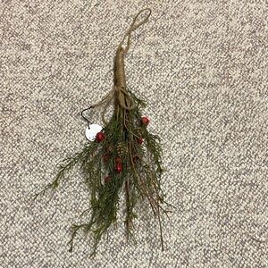 Rustic Hanging Greenery with Red Accents